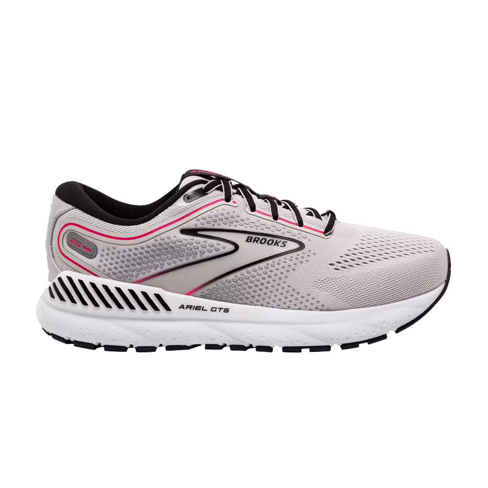 Brooks Women's Ariel GTS 23 2E Wide Grey Black Pink