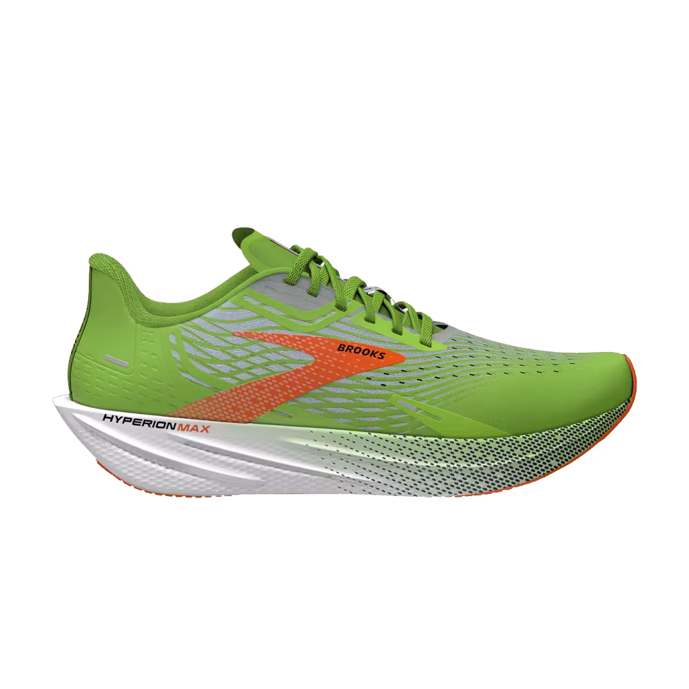 Brooks Hyperion Max Green Gecko Red Orange