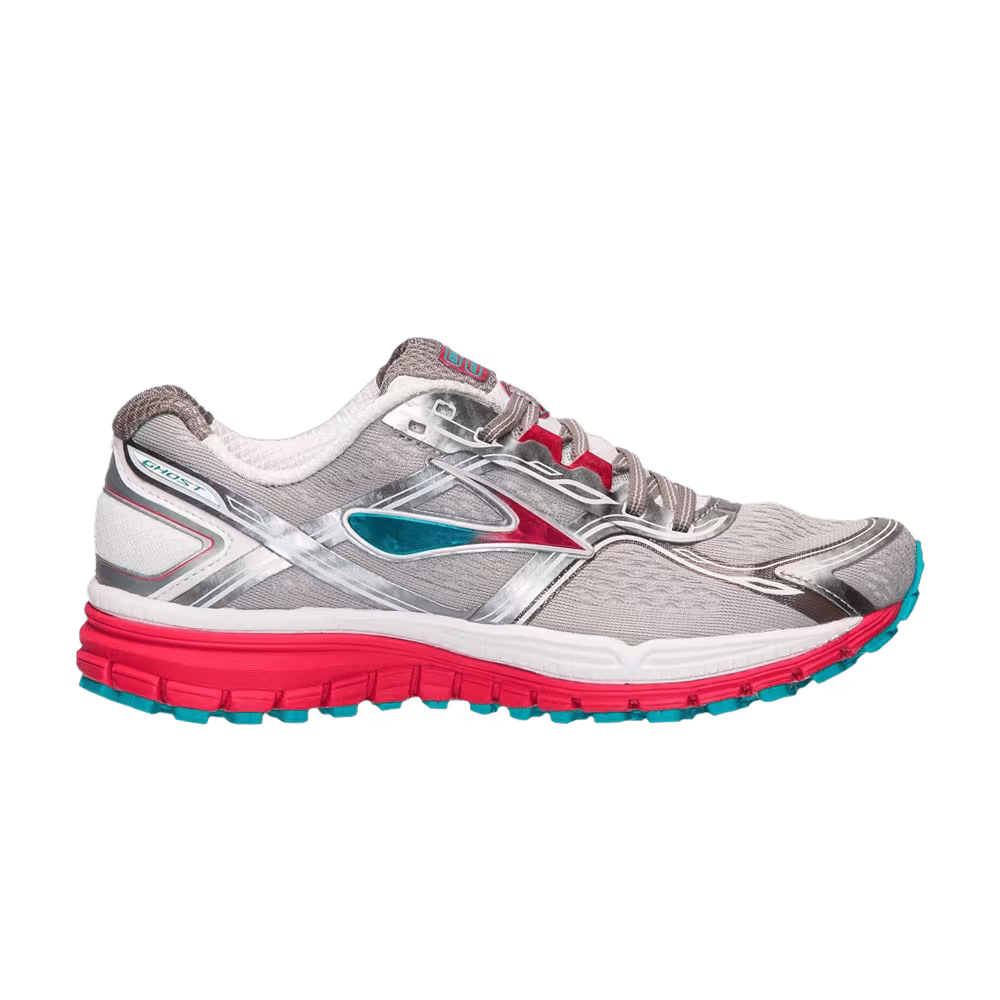 Brooks Women's Ghost 8 Wide Metallic Charcoal Bright Rose