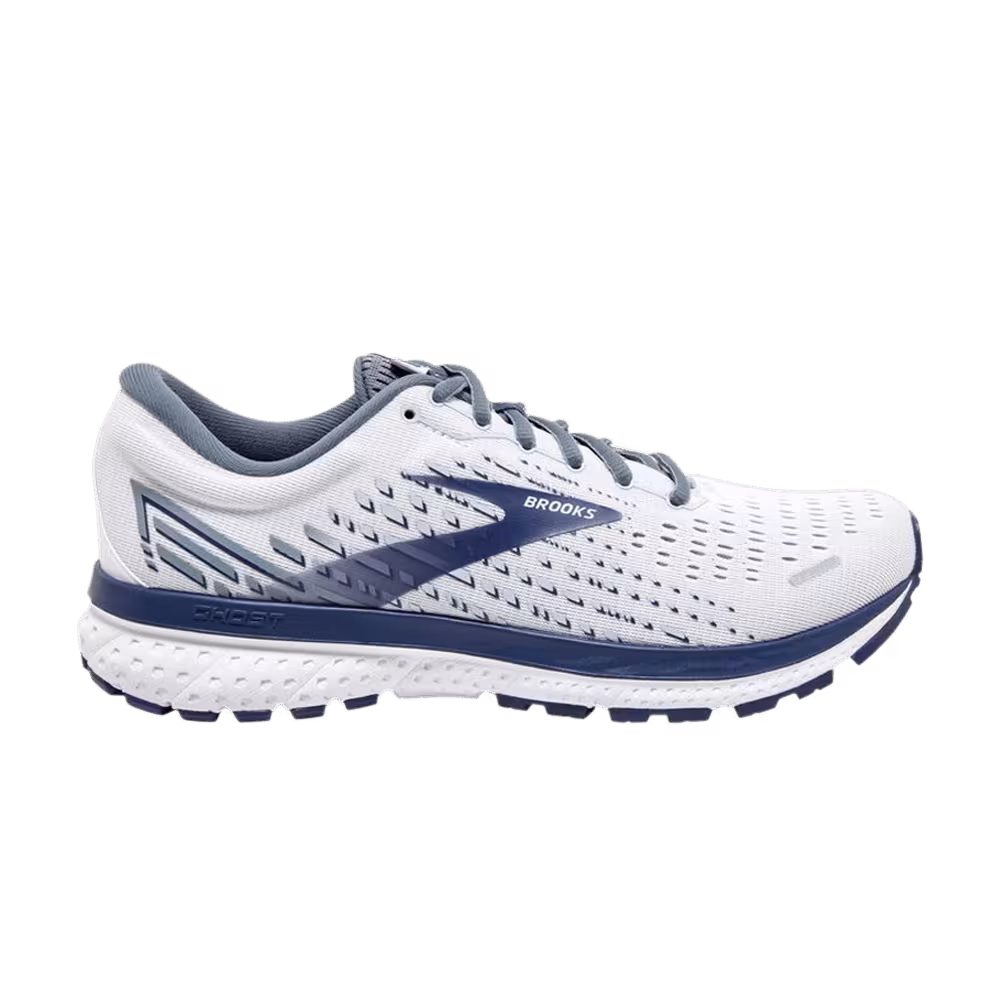 Brooks Ghost 13 White Deep Cobalt