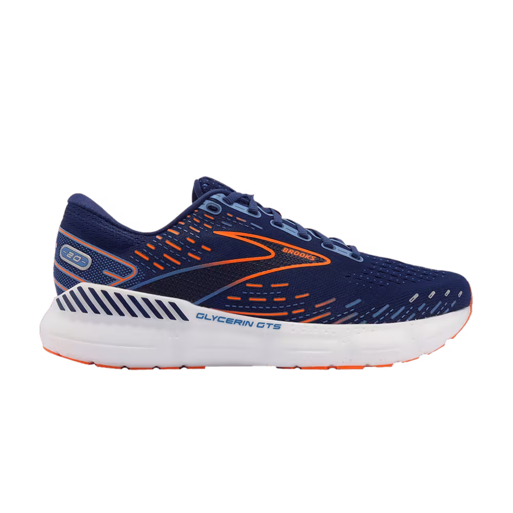 Brooks Glycerin GTS 20 2E Wide Blue Depths Orange