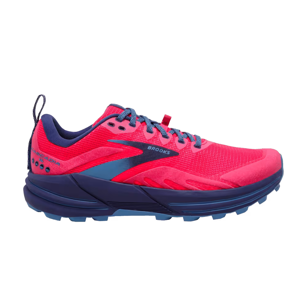 Brooks Women's Cascadia 16 B Wide Pink Cobalt