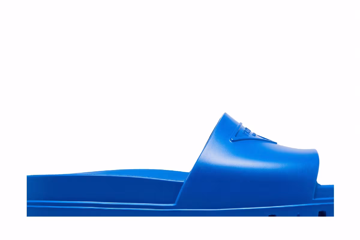 Prada Rubber Slide Sapphire Blue, view 3