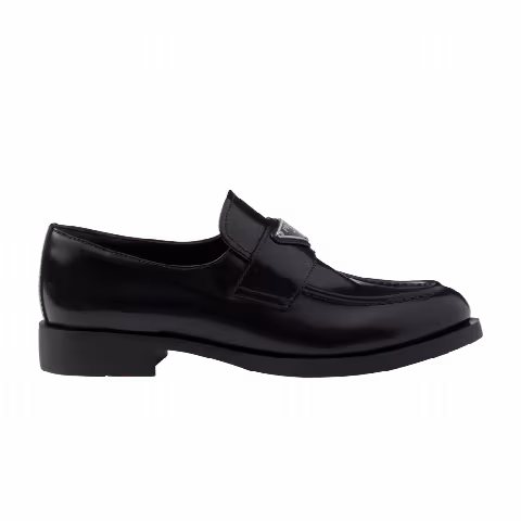 Prada Wmns Brushed Leather Loafer 'Black'
