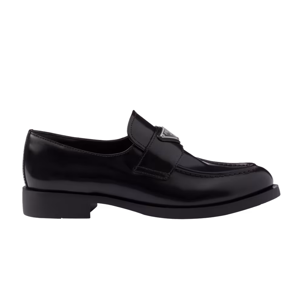 Prada Women's Brushed Leather Loafer Black