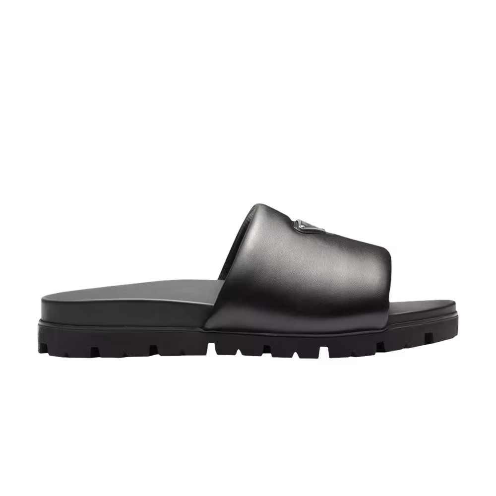 Prada Padded Nappa Leather Slide Black