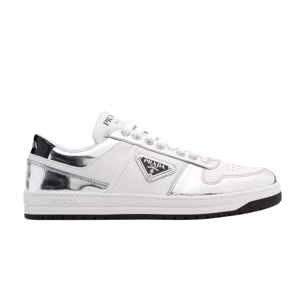 Women's Prada Downtown Leather Silver White