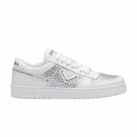 Prada Wmns Leather Sneaker 'Crystals - White'