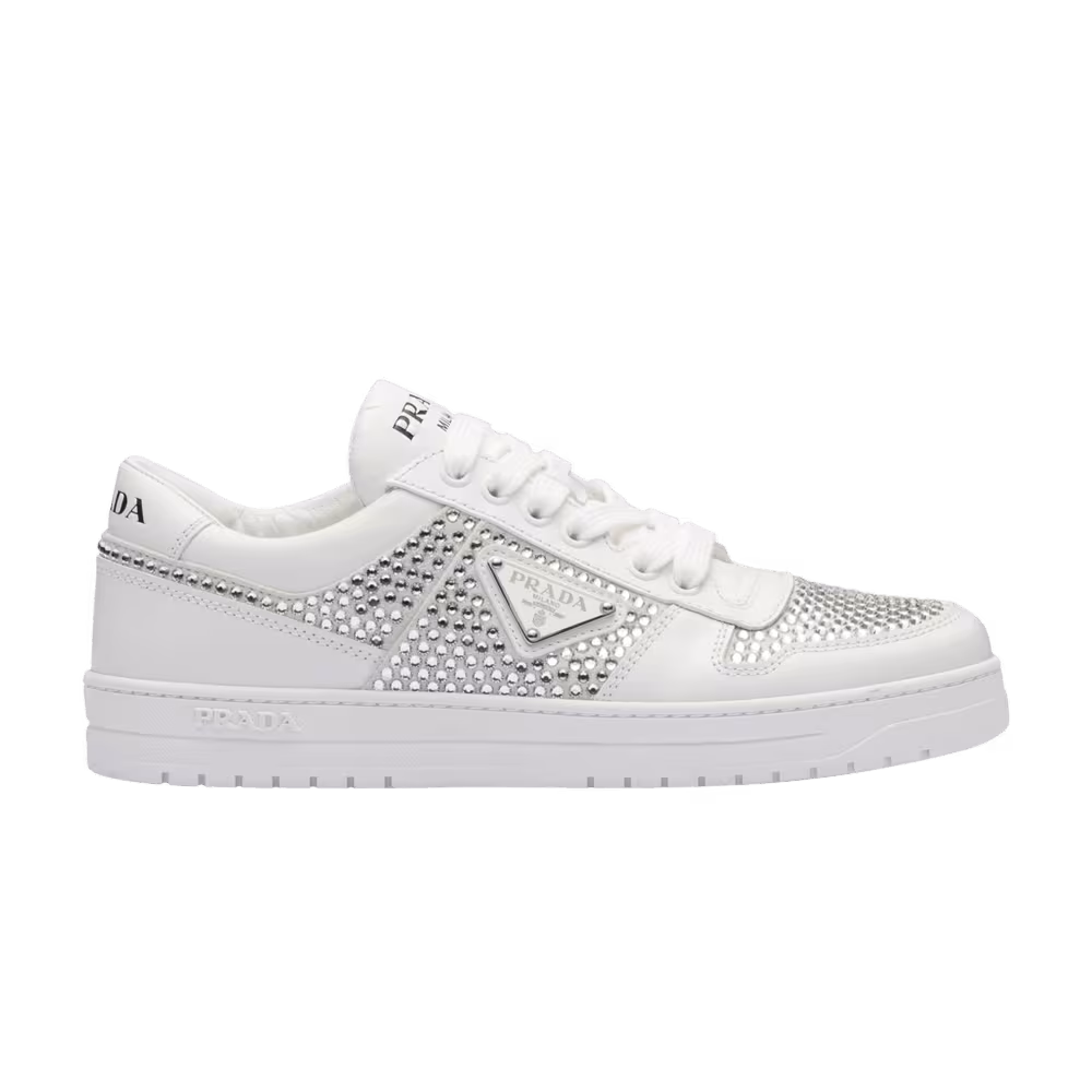Prada Women's Leather Sneaker Crystals - White