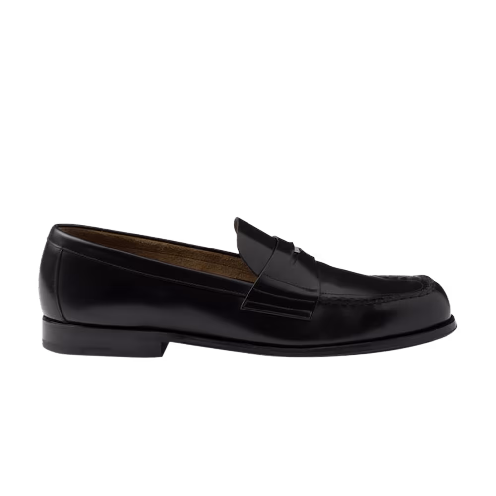 Prada Brushed Leather Loafer Black