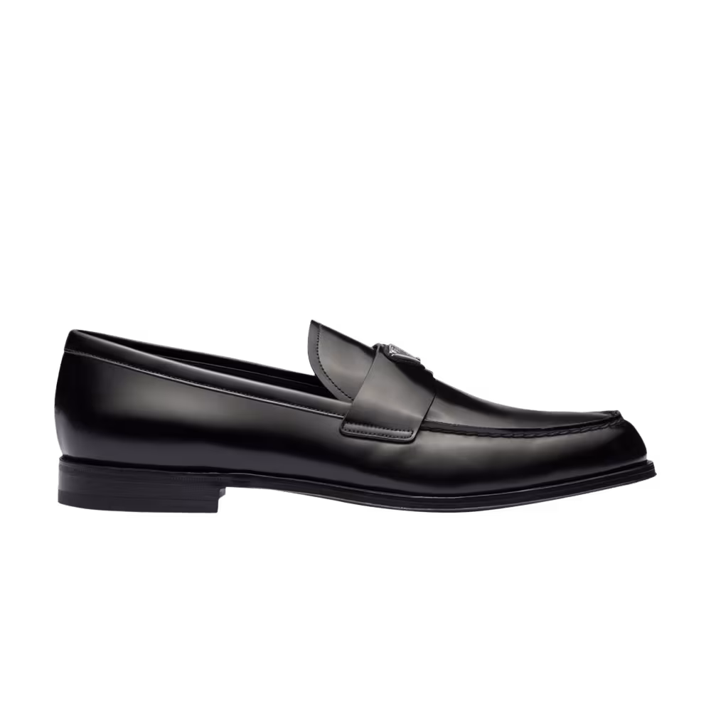 Prada Brushed Leather Loafer Black