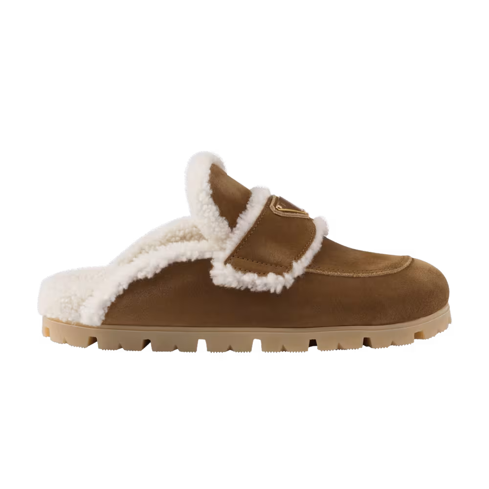Prada Women's Shearling Slipper Cinnamon