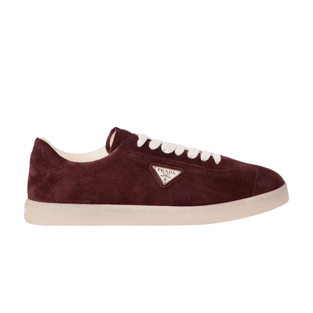 Prada Lane Suede Sneaker Bordeaux