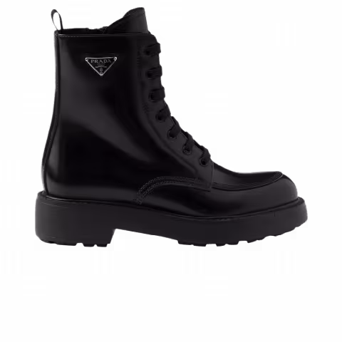 Prada Wmns Brushed Leather Boot 'Black'