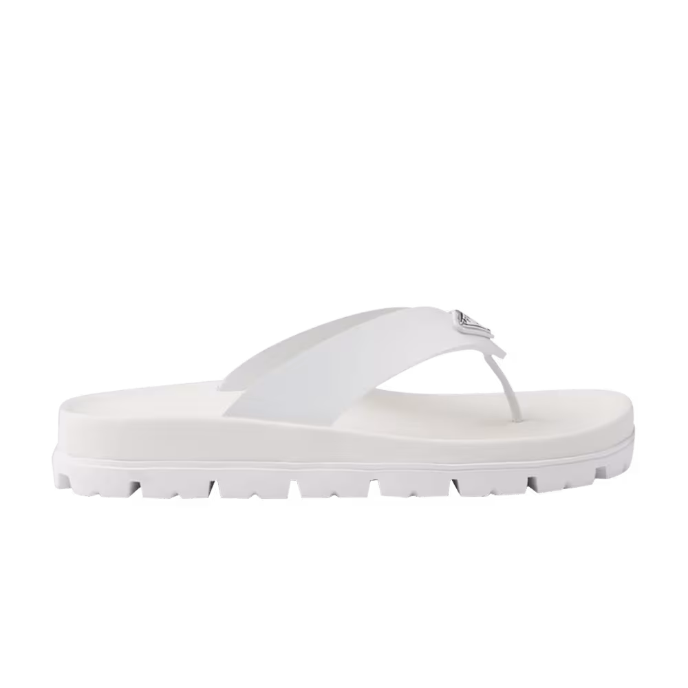 Prada Women's Rubber Thong Sandal White