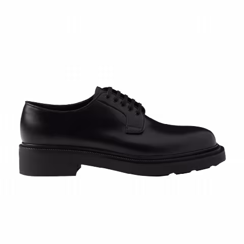 Prada Brushed Leather Derby 'Black'