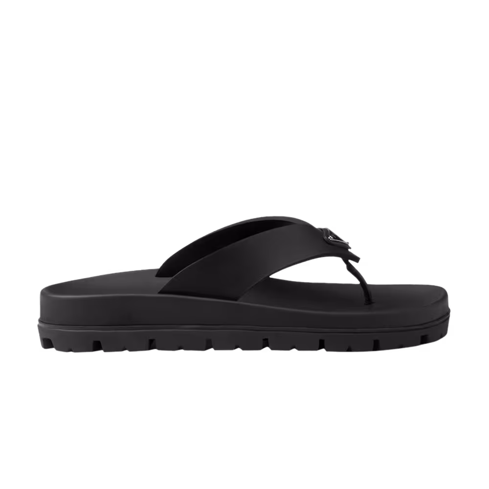 Prada Women's Rubber Thong Sandal Black