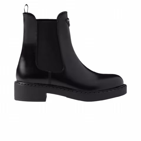 Prada Wmns Brushed Leather Chelsea Boot 'Black'