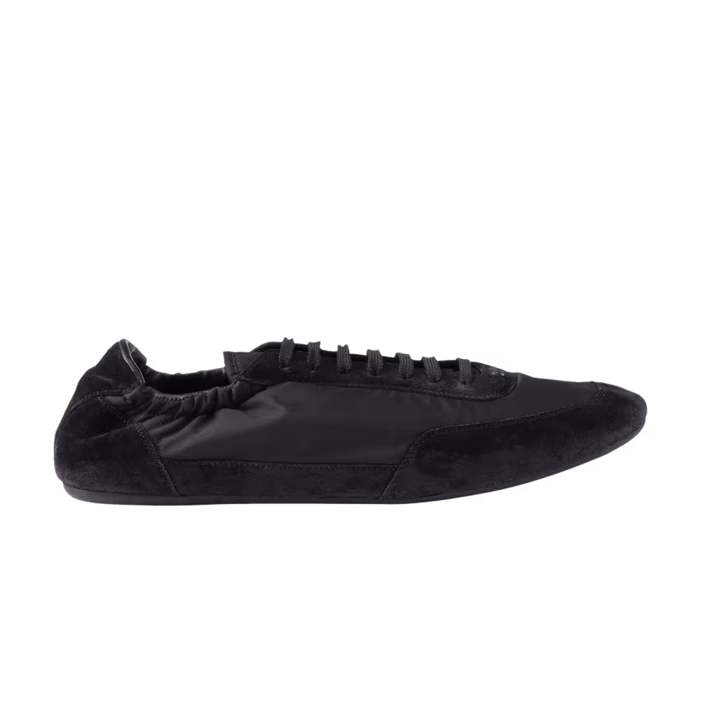 Prada Women's Collapse Re-Nylon and Suede Sneaker Black