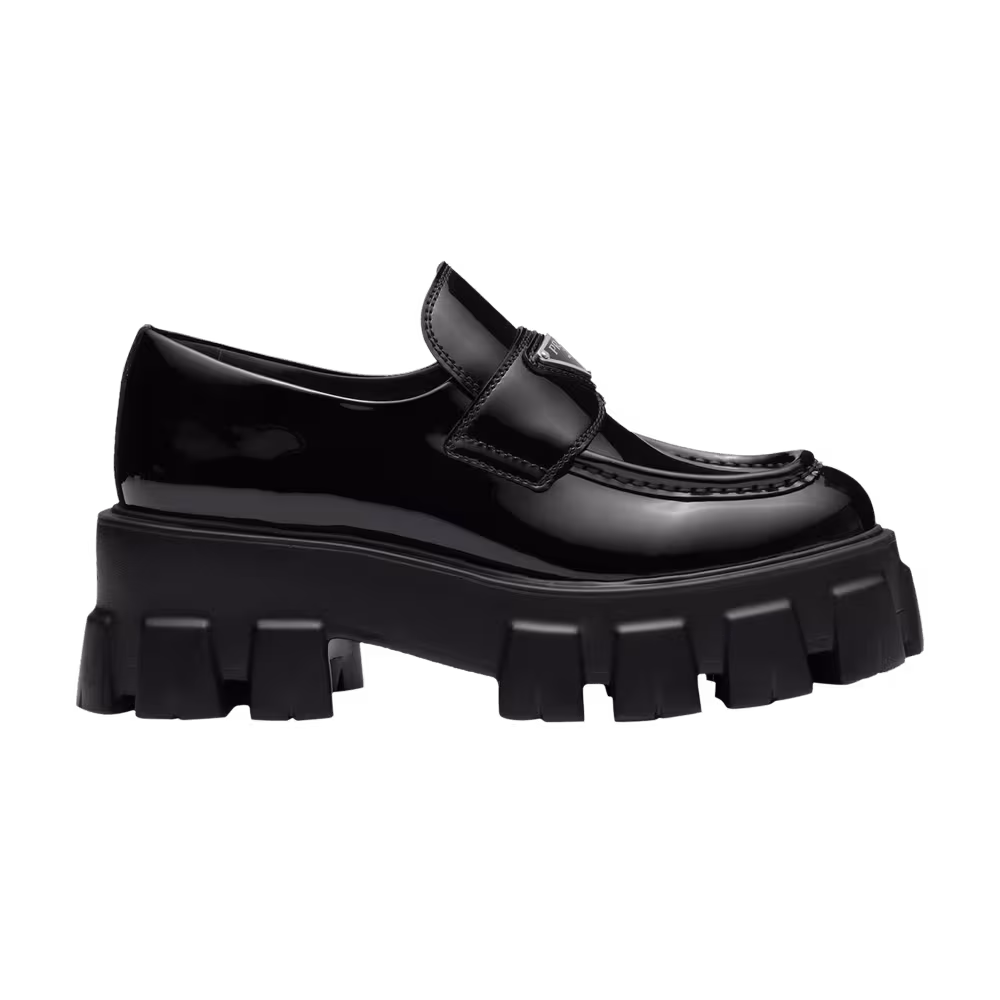 Prada Women's Monolith Patent Leather Loafer Black