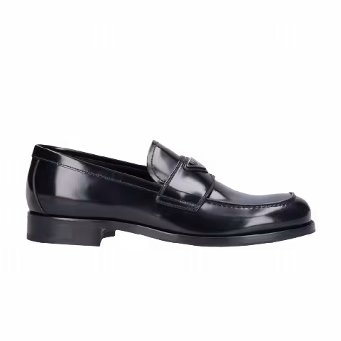 Prada Logo Plaque Penny Loafer 'Black'