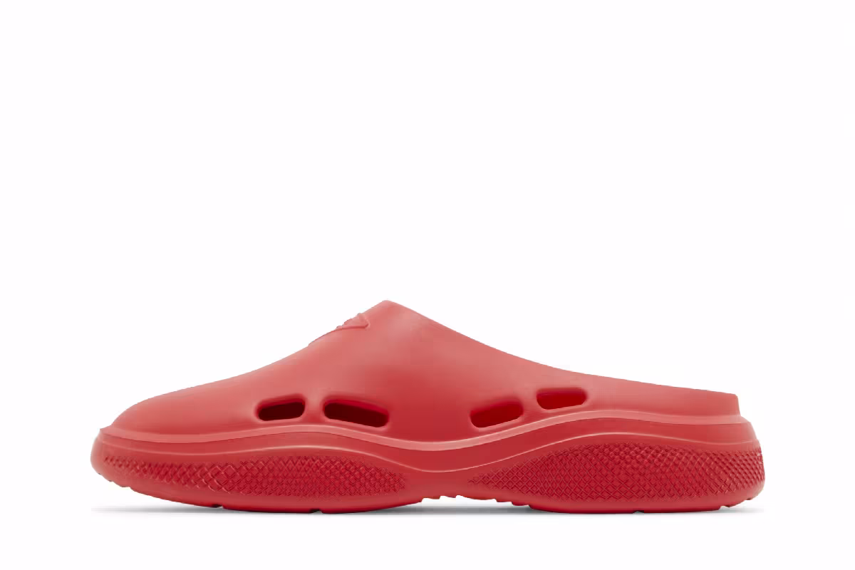 Prada Foam Rubber Mules Red, view 4