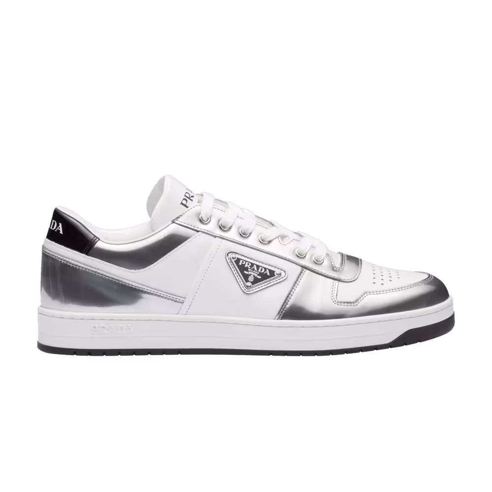 Prada Downtown Leather Silver White