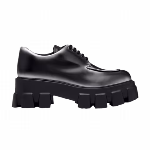 Prada Wmns Monolith Lace Up 'Black Silver Ombre'