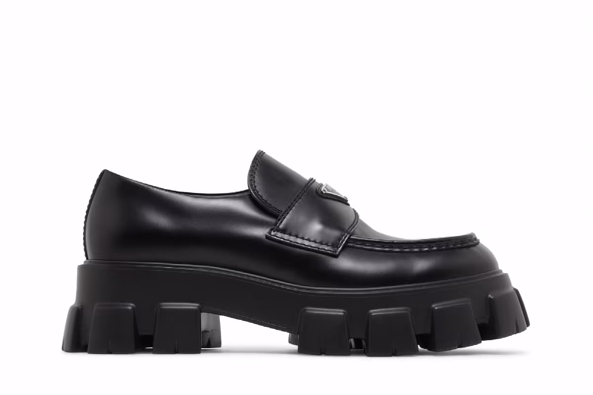Prada Monolith Loafer Black, view 2