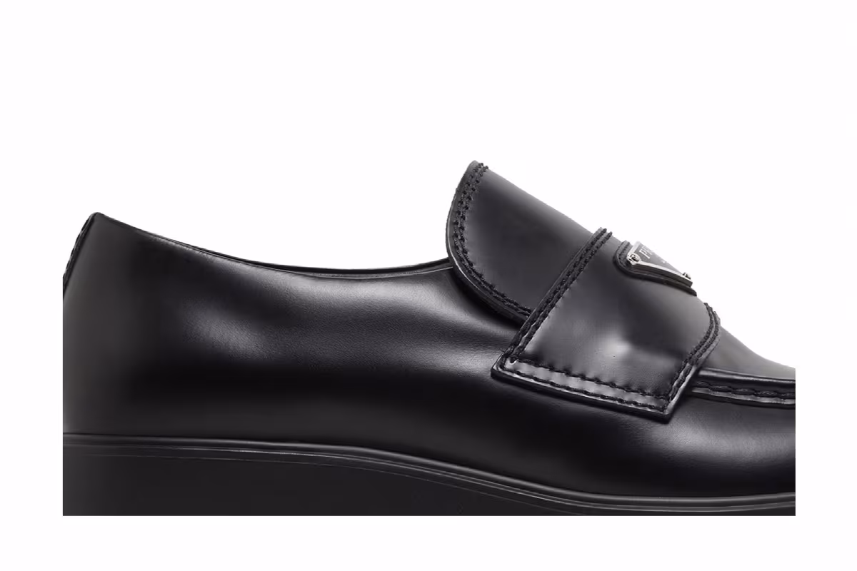 Prada Monolith Loafer Black, view 3