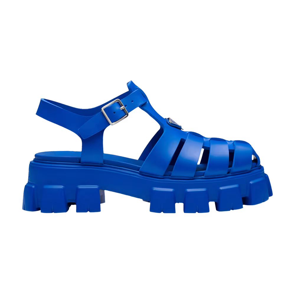 Prada Rubber Sandal Sapphire Blue