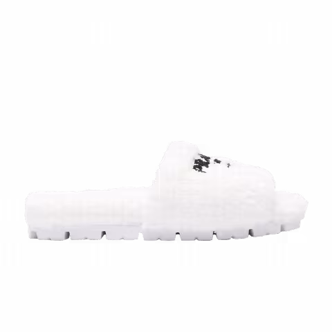 Prada Wmns Terry Cloth Slide 'Embroidered Logo - White'