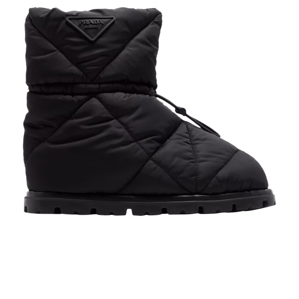 Prada Blow 19 Quilted Nylon Drawstring Boot Black