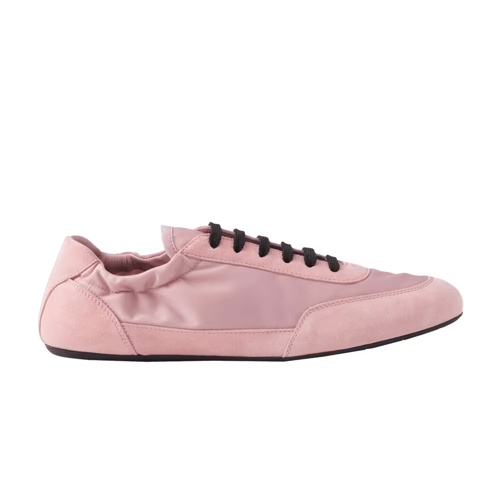 Prada Women's Collapse Re-Nylon and Suede Sneaker Peach