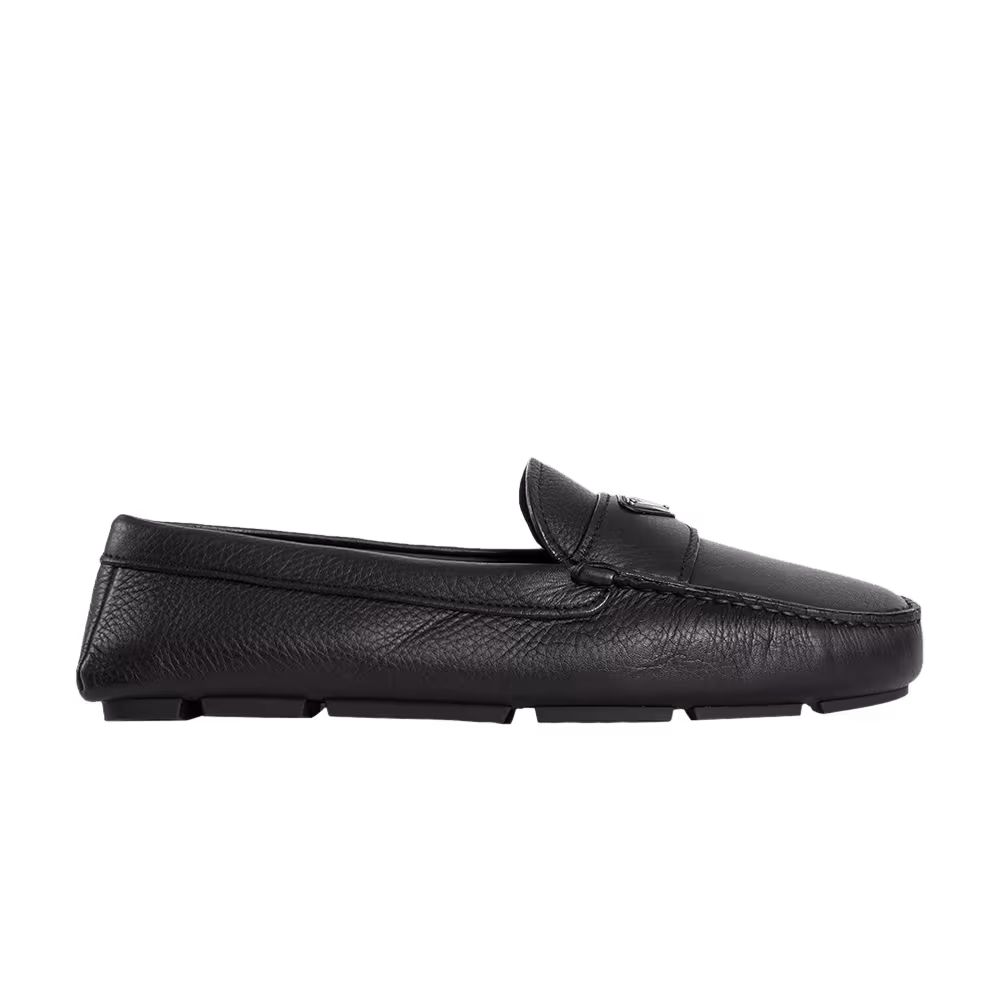 Prada Leather Driver Loafer Black