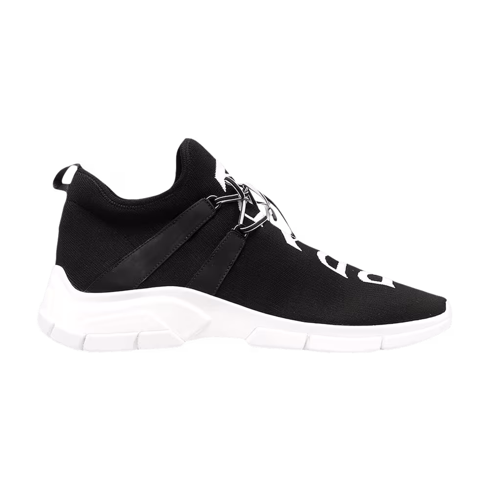Prada Knit Fabric Sneakers Black White