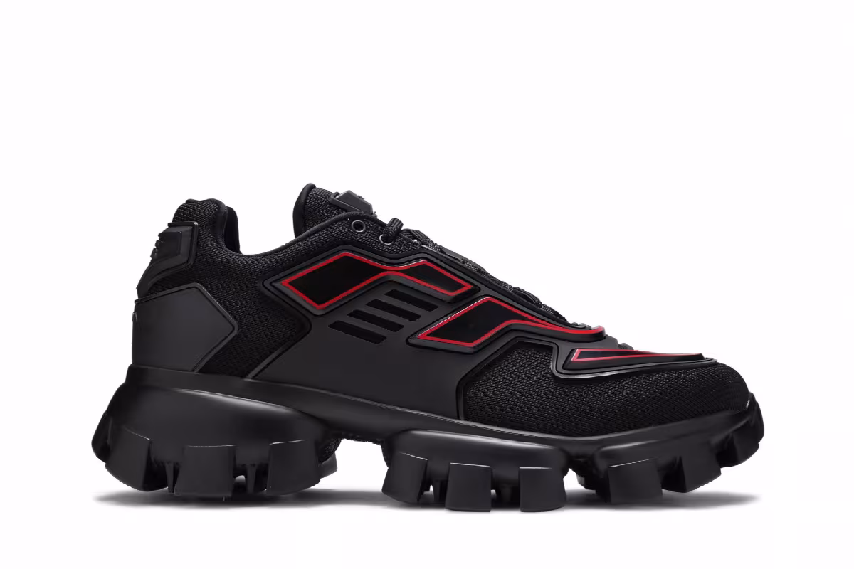 Prada Cloudbust Thunder Knit Black Red, view 2