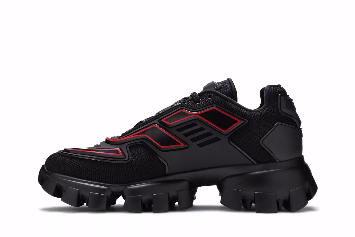 Prada Cloudbust Thunder Knit Black Red, view 4