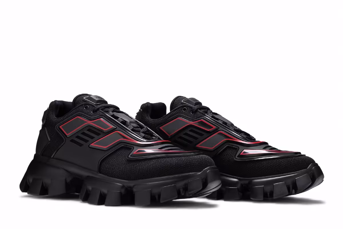 Prada Cloudbust Thunder Knit Black Red, view 9