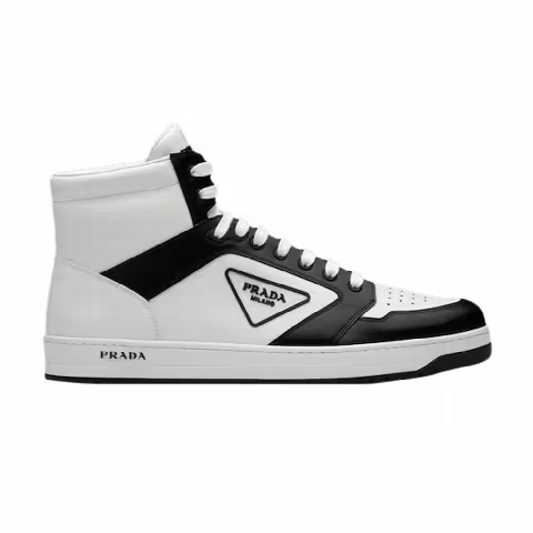 Prada District Leather Sneaker High 'White Black'