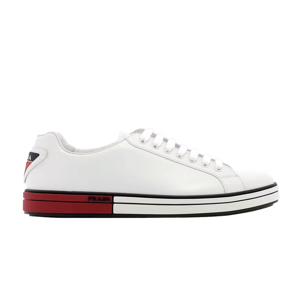 Prada Badge Leather White Red