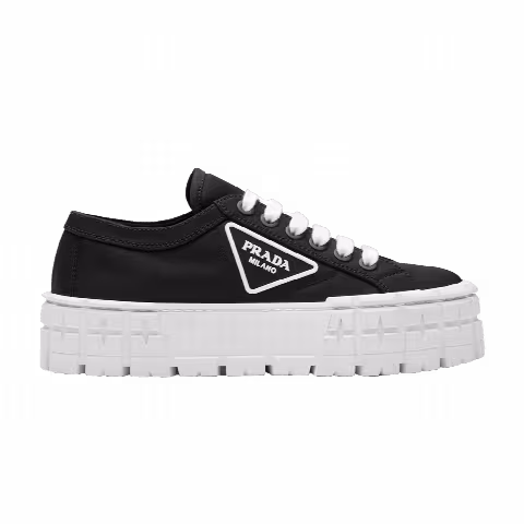 Prada Wmns Gabardine Wheel Platform 'Black White'