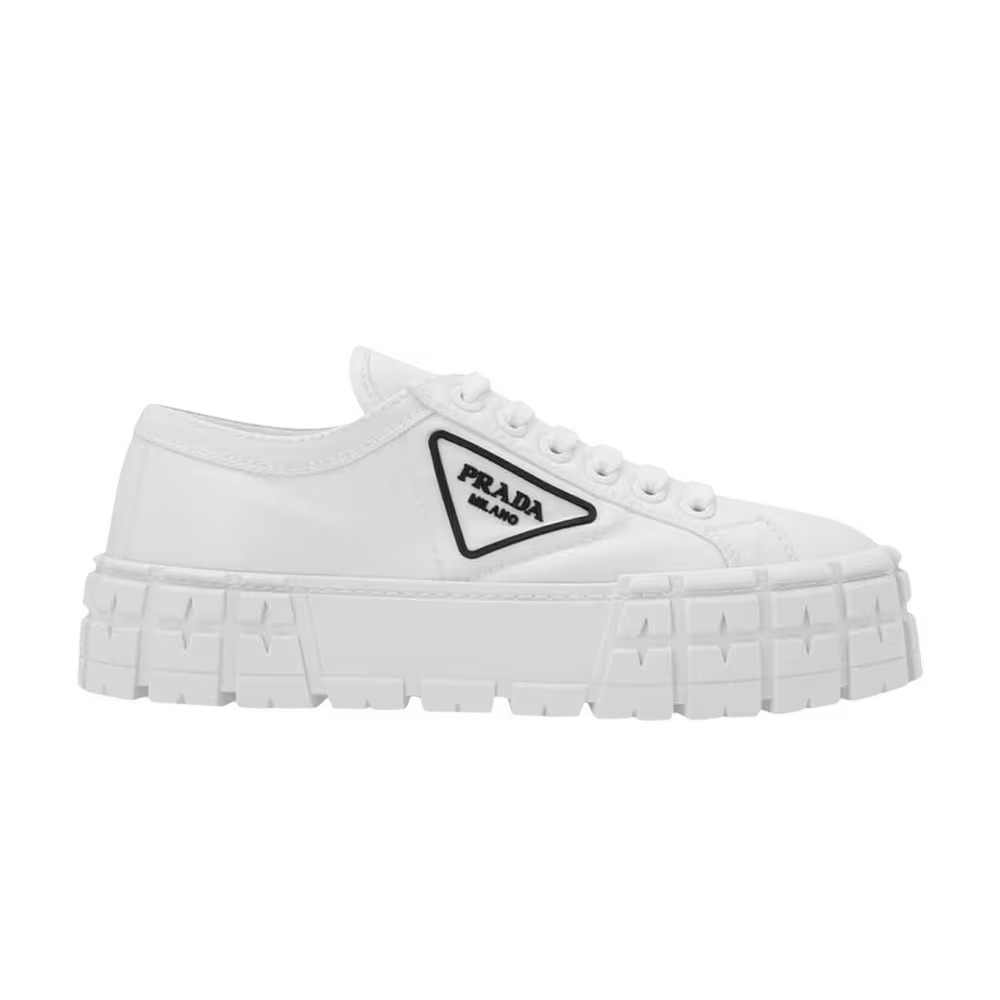 Prada Women's Gabardine Wheel Platform White