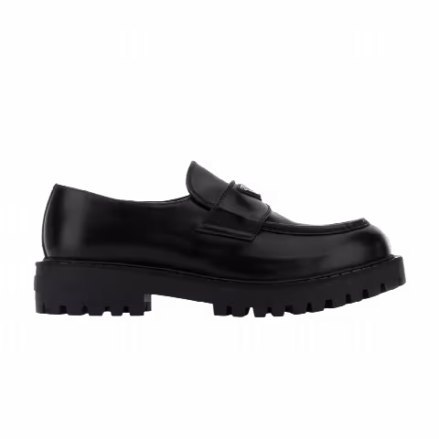 Prada Logo Plaque Slip-On Loafer 'Black'
