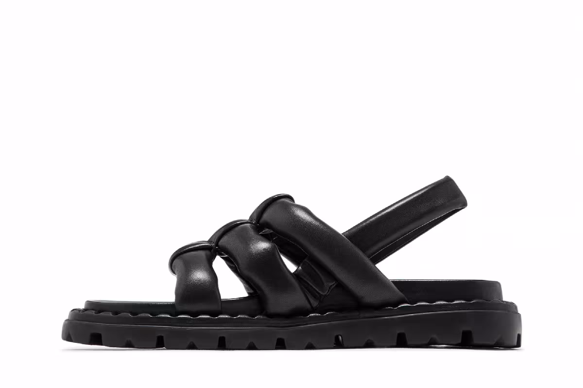 Prada Women's Nappa Sandal Black, view 4