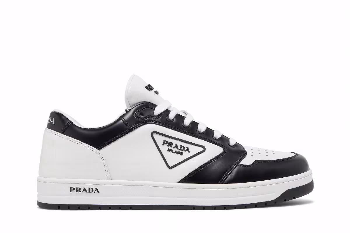 Prada New Avenue Leather Low White Black, view 2