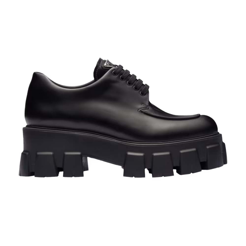 Prada Women's Monolith Lace-Up Black