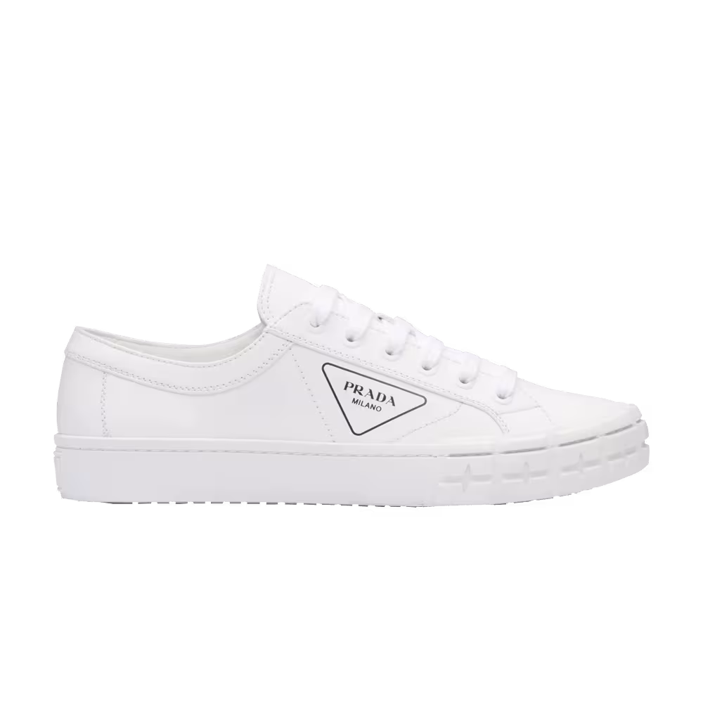 Prada Cassetta Wheel Leather Low White