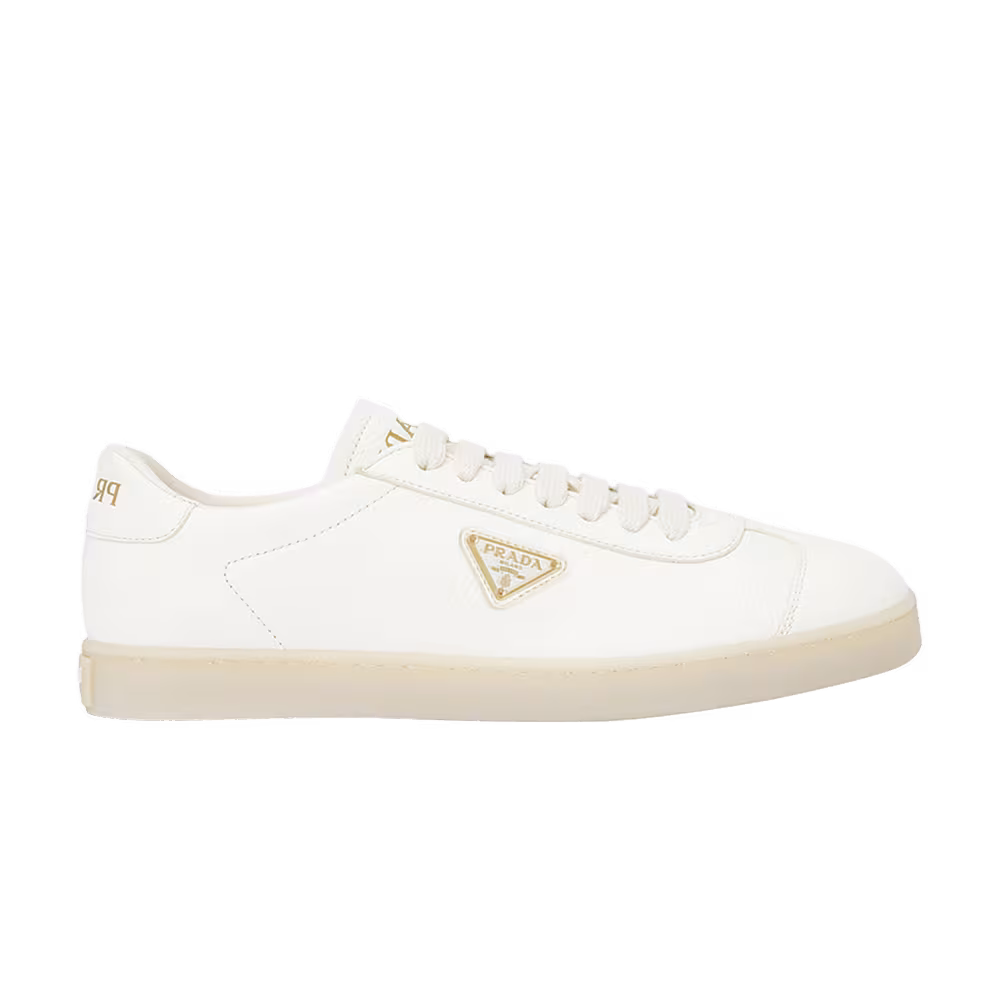 Prada Deerskin Leather Sneaker Ivory