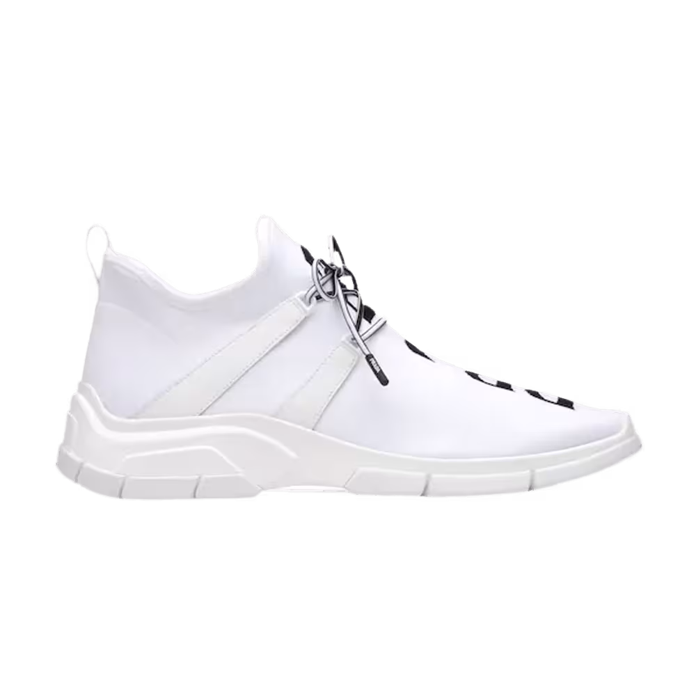 Prada Knit Fabric Sneakers White Black